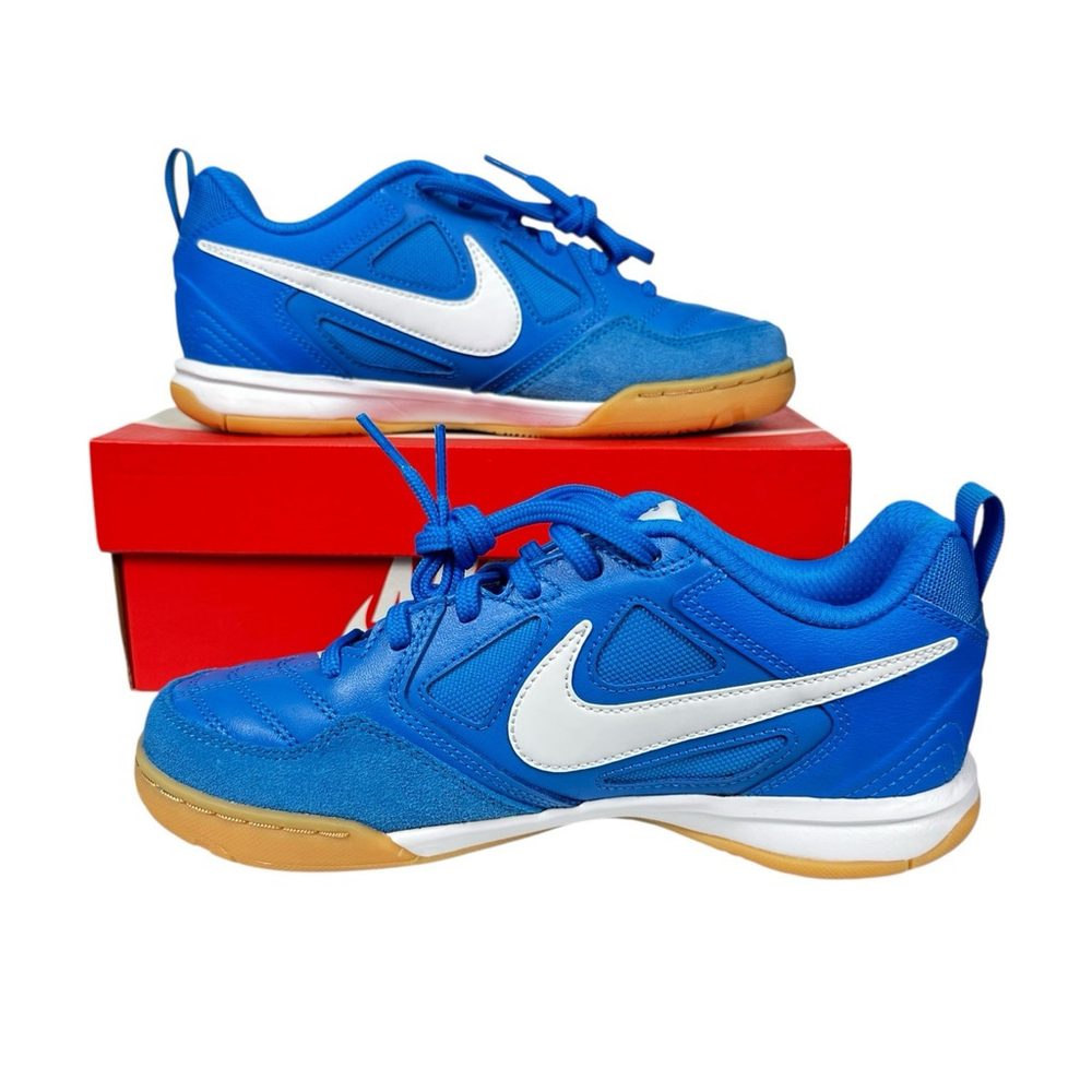 Nike GATO GS Photo Blue Gum Kids Youth 4Y Indoor Soccer Shoes HV9596-400 Blue - Picture 2 of 12